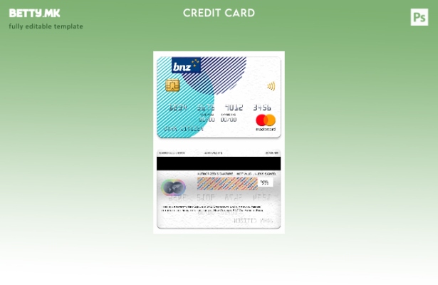 Модерен стил, шаблон за мастер картички на Нов Зеланд BNZ Greymouth Bank